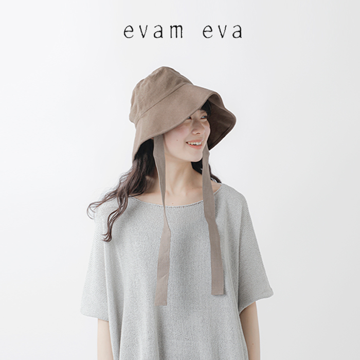 evam eva エヴァムエヴァ リネン ストラップ ハット e231g121-tr