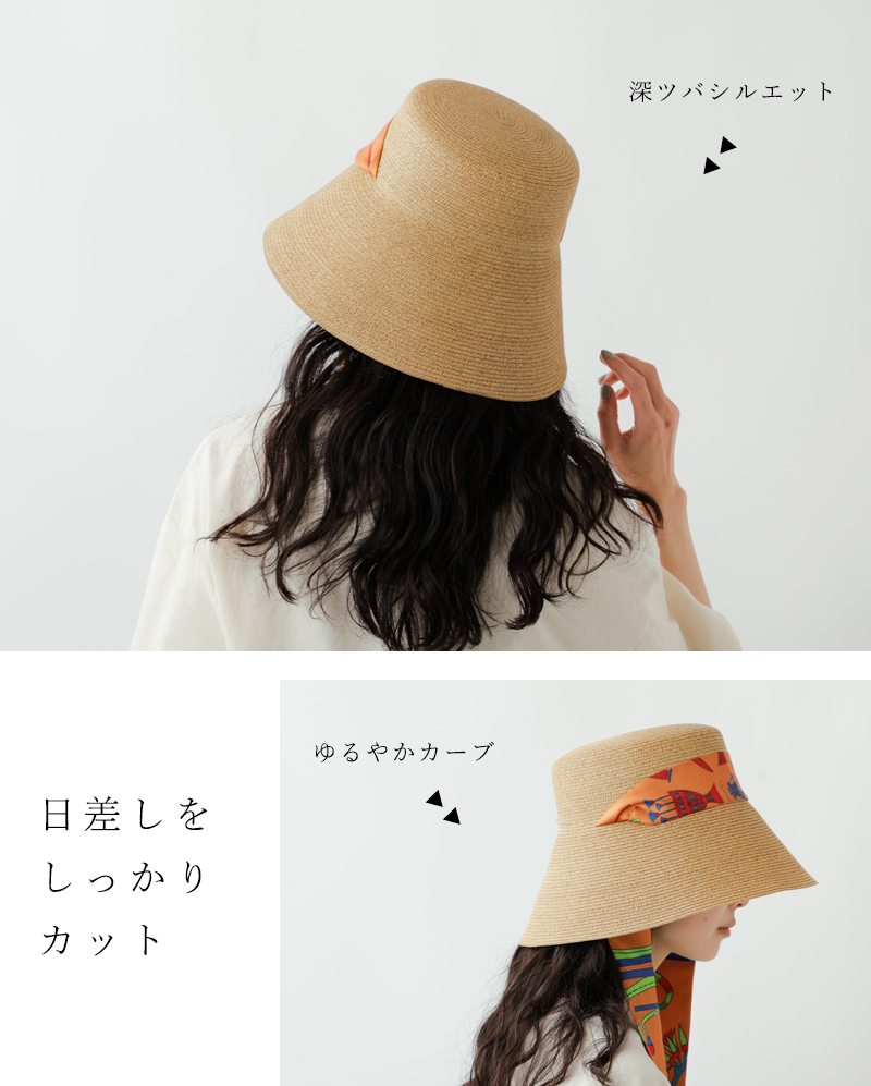 manipuri(マニプリ)プリントスカーフ深つば付きハットfukatsuba-hat