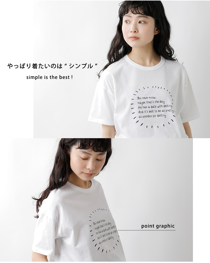 (g)(グラム)コットン天竺プリントTシャツ“FACE to FACE / best to be”