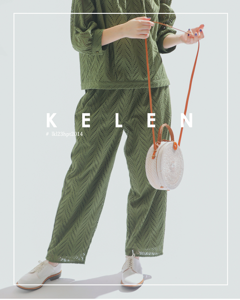 kelen(ケレン)コットン カットワークレース トラウザー パンツ “PALAMO” lkl23hpt2014