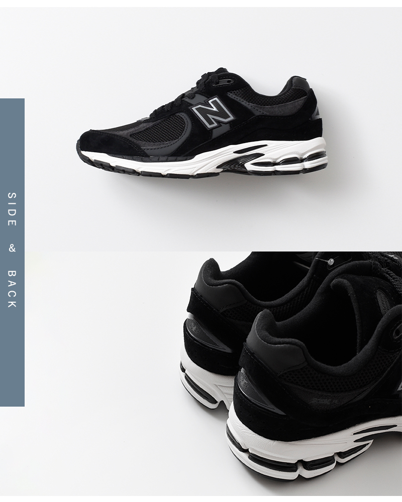 newbalanceスエードメッシュアッパーランニングスニーカー“M2002R”m2002r-st-bk
