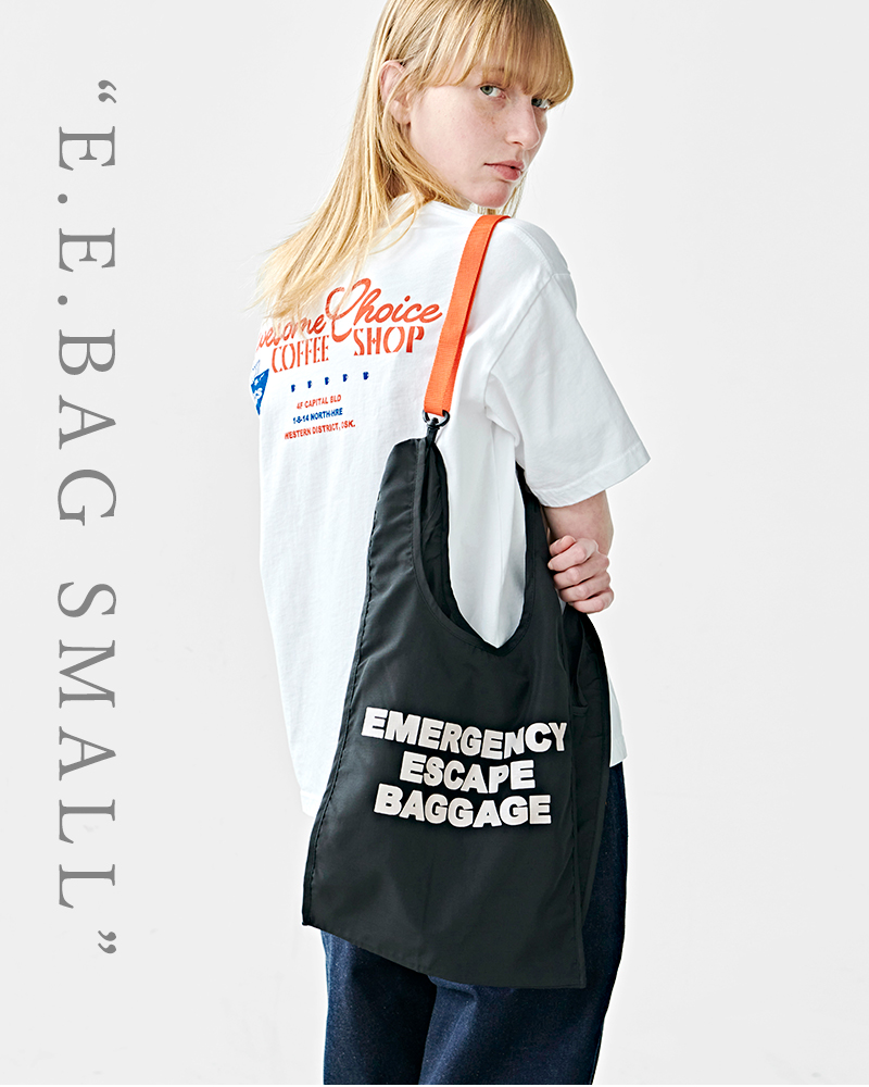 kha:ki(カーキ)リサイクルリップストップグラフィックプリントトートバッグ“E.E.BAGSMALL”mil23sbg3041