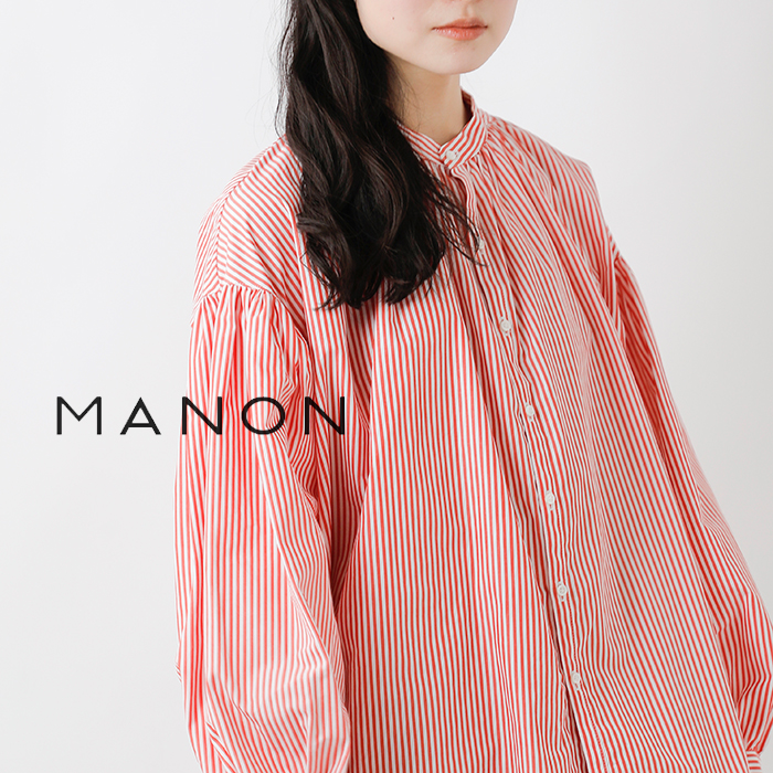 30%OFF】manon マノン コットン ストライプ アミカルシャツ mnn-sh-208