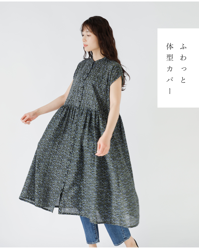 64%OFF!】SOIL ソイル コットンボイル ドット柄 バンドカラー フレンチ 