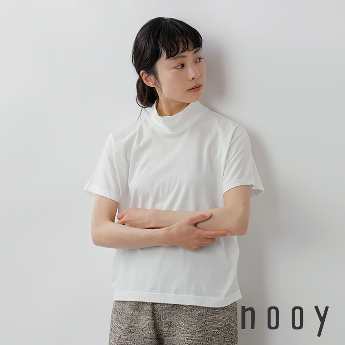 nooy(ヌーイ)スーピマコットン 天竺 ロールカラー Tシャツ nts02ss23