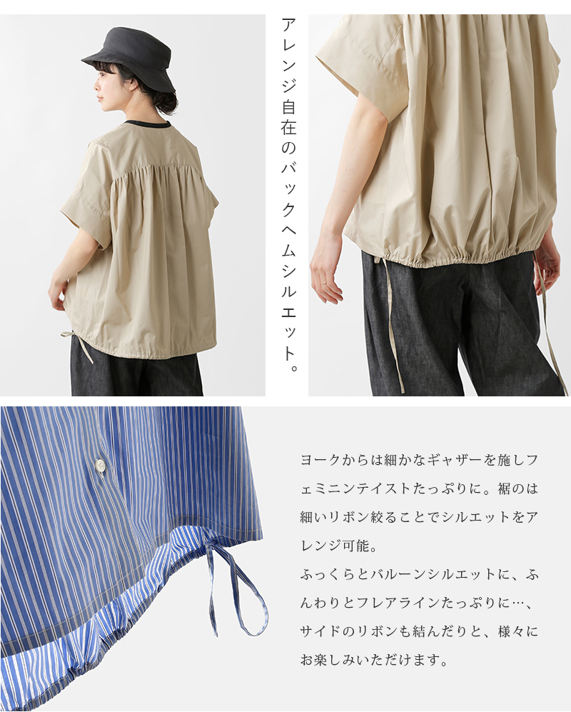nicholson and nicholson(ニコルソンアンド ニコルソン)aranciato別注 クレリックショートスリーブシャツ pansy-cleric