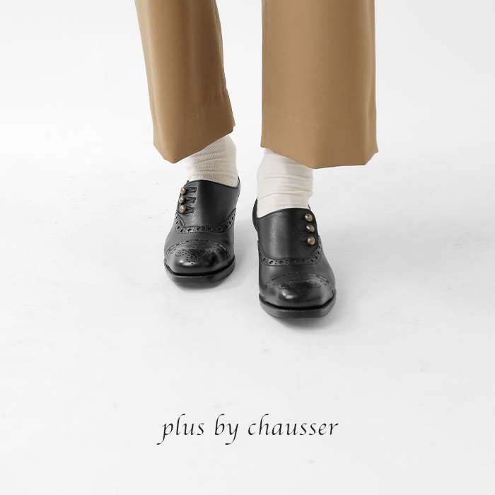 plus by chausser プリュスバイショセ カウ レザー ボタン シューズ pc