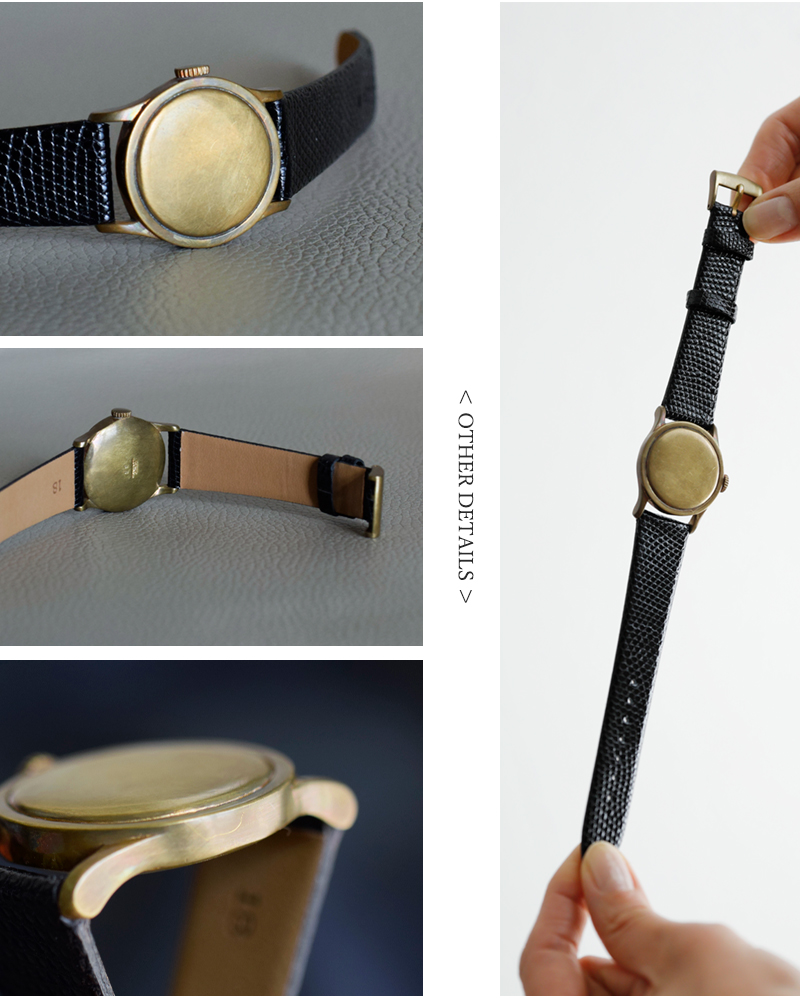 TOKI(トキ)リザードレザー ブラス 丸型時計オマージュ ブレスレット proto-002-brass