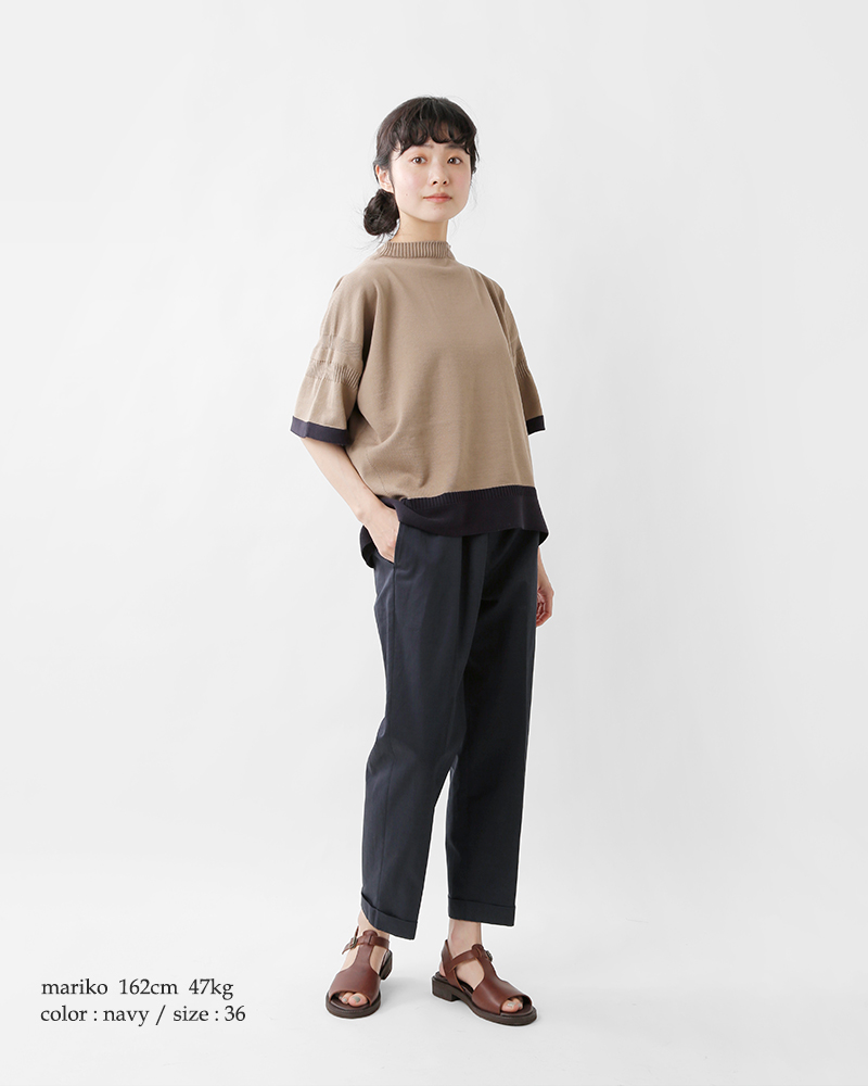 nicholson&nicholson(ニコルソンアンド ニコルソン)コットン リネン ツイル センタープレス ダブルパンツ robin-twill