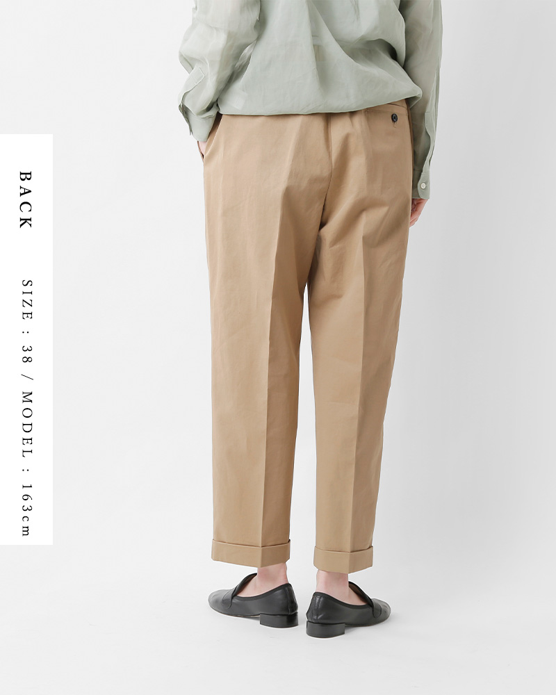 nicholson&nicholson(ニコルソンアンド ニコルソン)コットン リネン ツイル センタープレス ダブルパンツ robin-twill