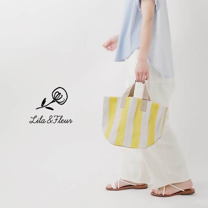 Lila&Fleur(リラアンドフルール)ストライプ スモール トートバッグ