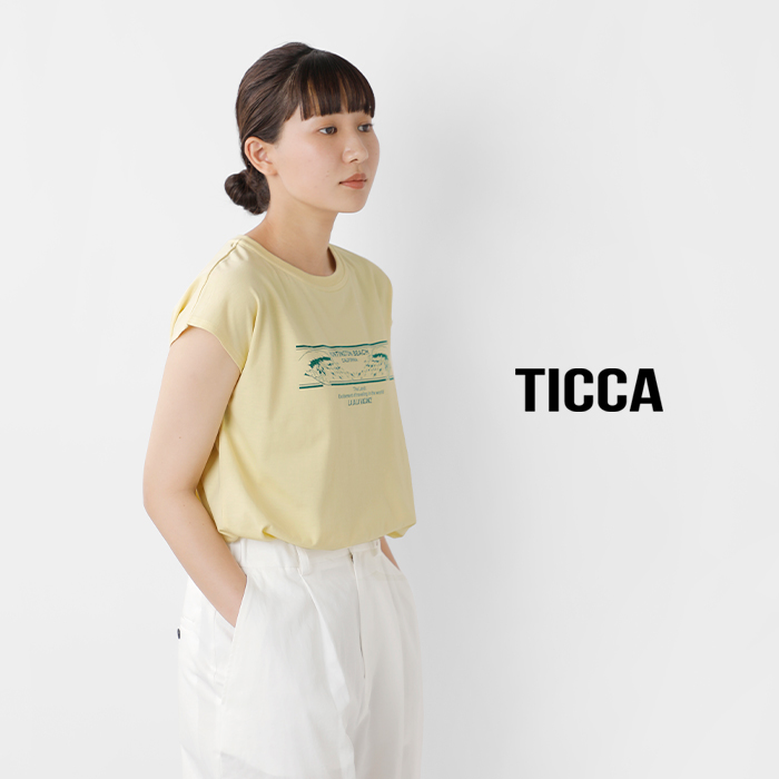 40%OFF】TICCA ティッカ フレンチスリーブ プリント Tシャツ