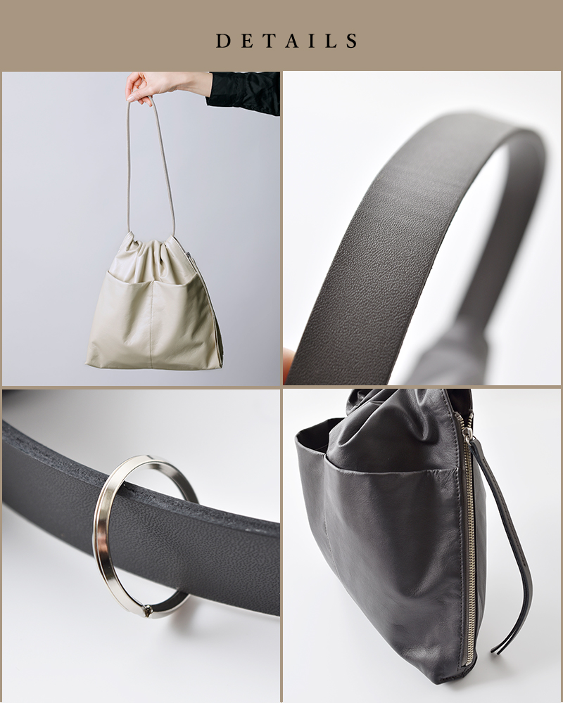 pomtataカウレザー巾着トートバッグ“TIOTOTE”tio-tote