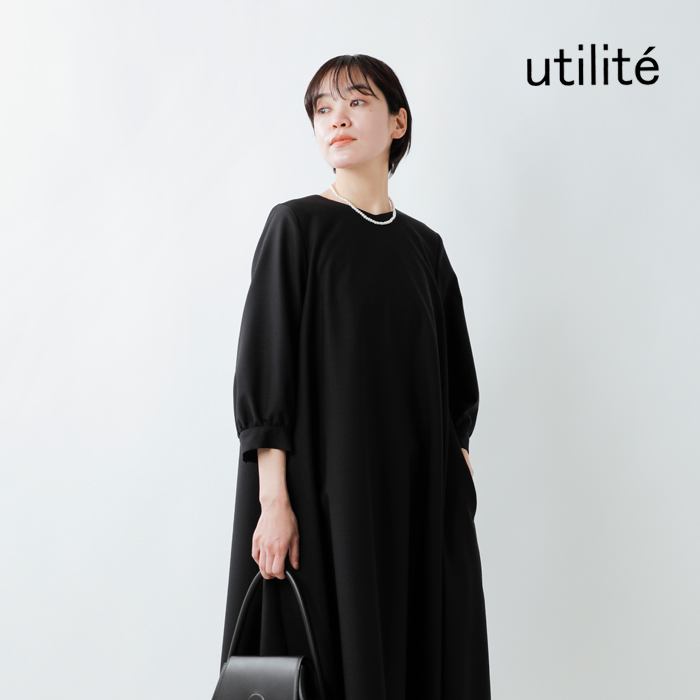 utilite(ユティリテ)aranciato別注 T/Wギャバ フレアー ワンピース uta207ss29