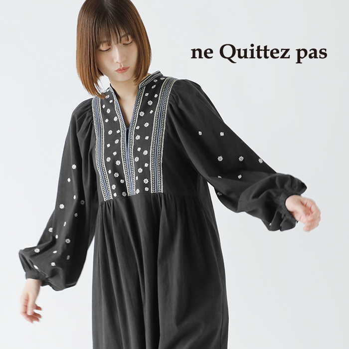 ne Quittez pas(ヌキテパ)コットン刺繍ヨークドレス“CrimpCottonEMBYorkDress”010442gw1