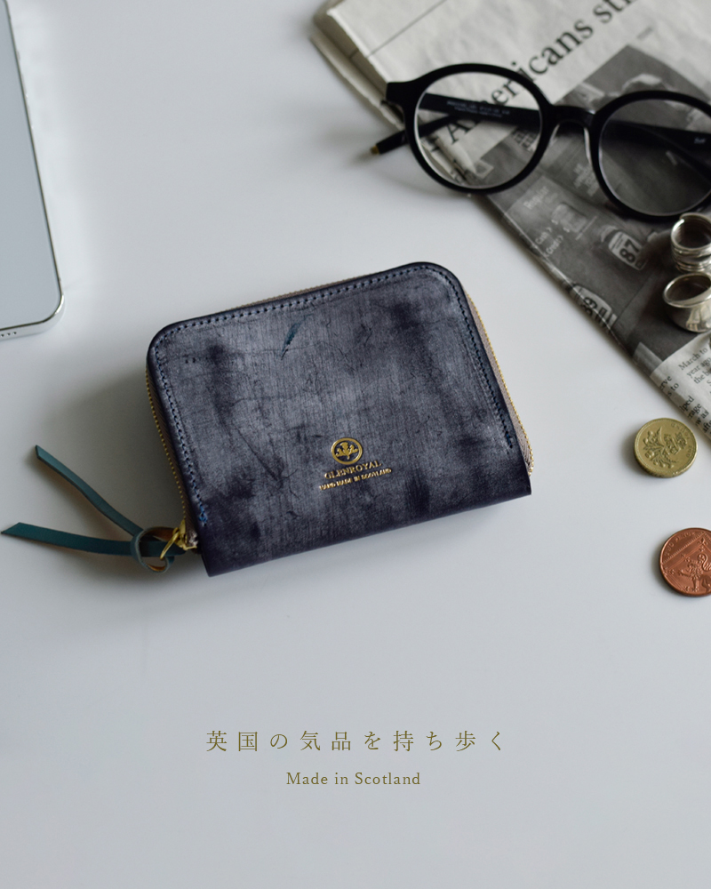 GLENROYAL(グレンロイヤル)カウレザージップアラウンドスモールパース“ZIPAROUNDSMALLPURSE”03-5886