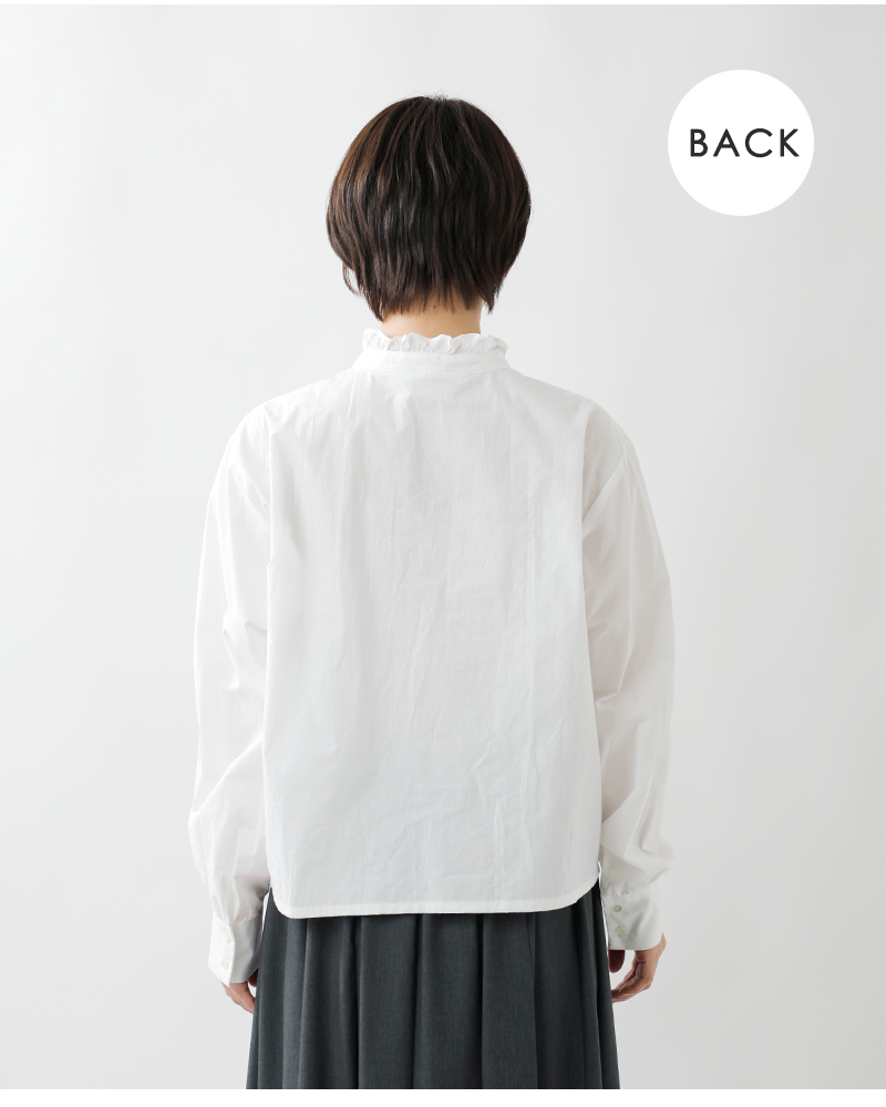 MidiUmi(ミディウミ)コットンフリルシャツ“frillshortshirt”1-739457