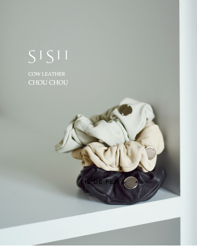 Sisii(シシ)カウレザーシュシュ“CHOUCHOU”100-001