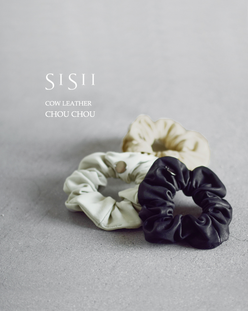 Sisii(シシ)カウレザーシュシュ“CHOUCHOU”100-001