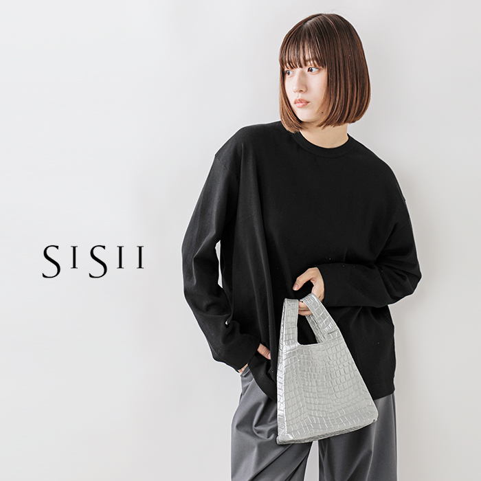 Sisii(シシ)クロコダイルエンボスミニマーケットバッグ“MIINIMARKETBAG”100-036