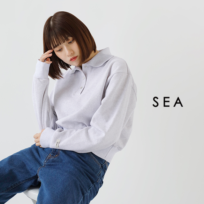 SEA(シー)コットンロングスリーブポロシャツ110706015