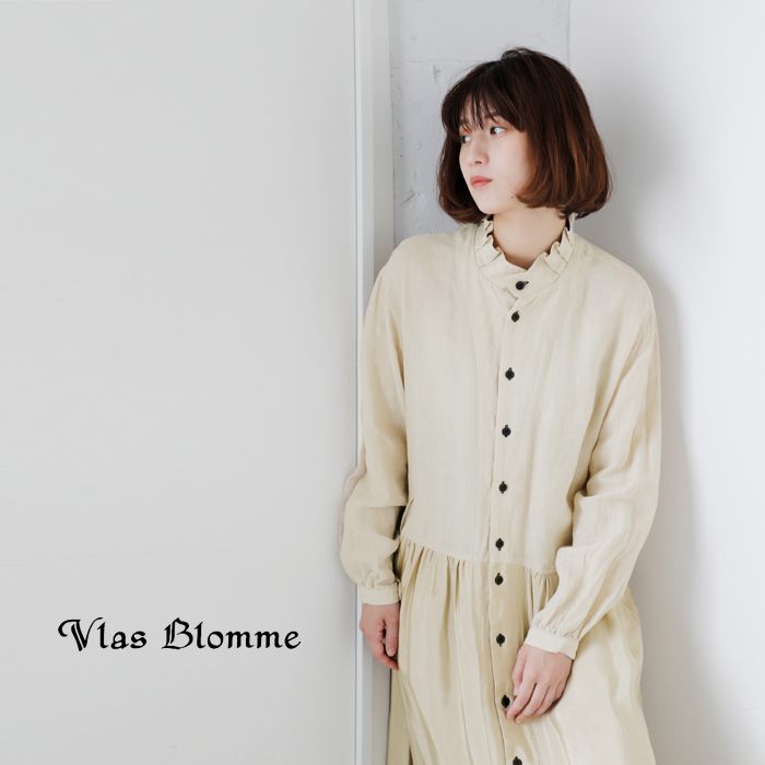 Vlas Blomme(ヴラスブラム・ブラスブラム)ヴィンテージレーヨンタックカラードレス13232094