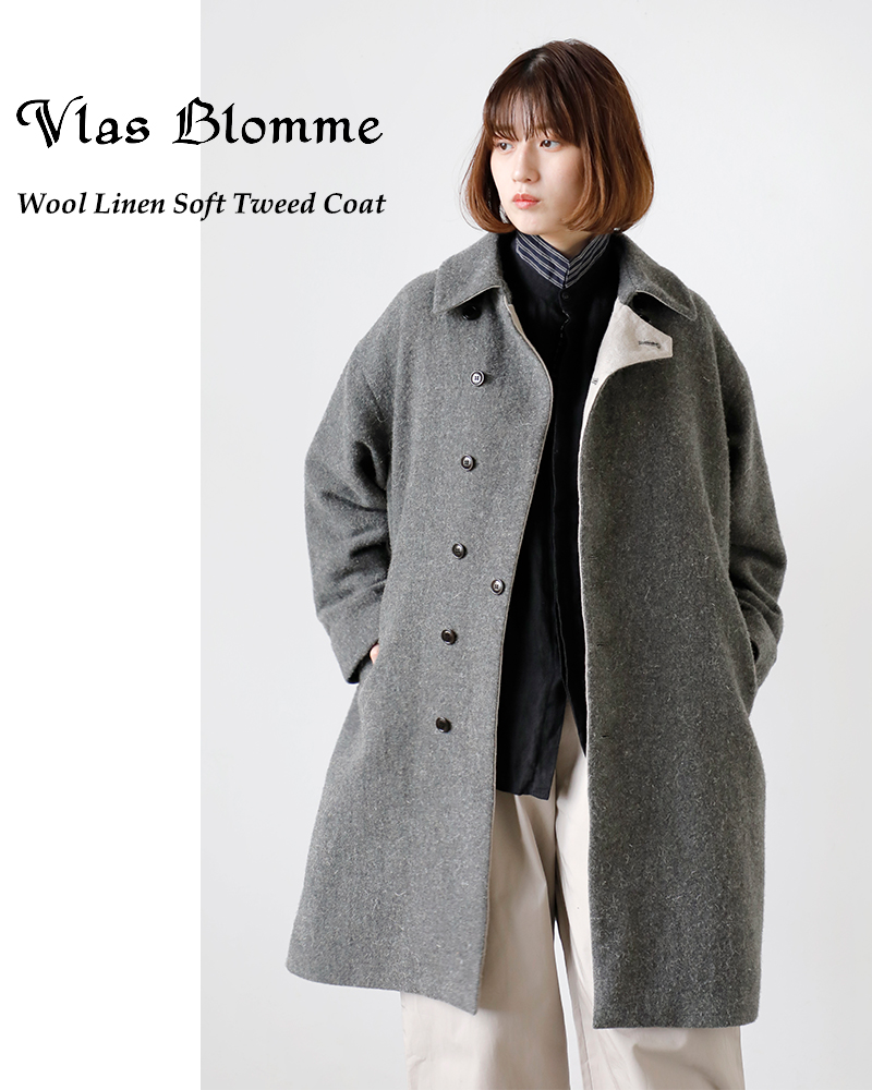 Vlas Blomme(ヴラスブラム・ブラスブラム)ウールリネンソフトツイードコート13414114