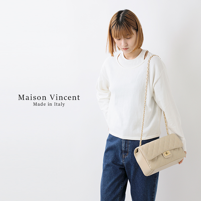 Maison Vincent(メゾン ヴァンサン)カウレザーチェーンバッグMサイズ1690-m