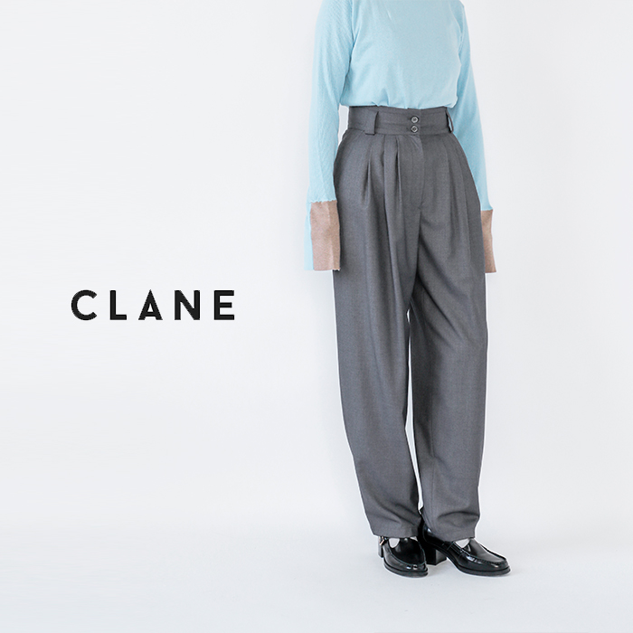 CLANE(クラネ)ワイドベルトタックパンツ17110-7202