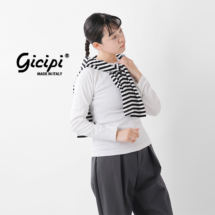 GICIPI(ジチピ)コットンクルーネックロングスリーブTシャツ“RAFANO”2417a