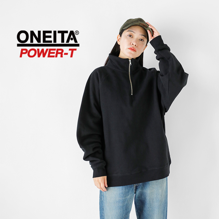 ONEITA POWER-T(オニータパワーティー)コットン裏毛ハーフジッププルオーバー2423-029on