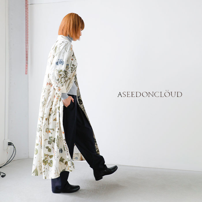 ASEEDONCLOUD(アシードンクラウド)コットンティーガーデンフラワープリントガウン“Teagardengown”242303