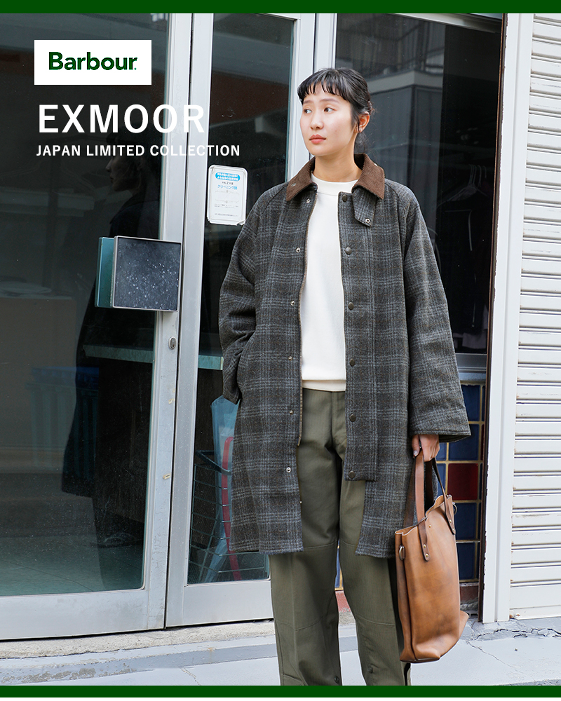 Barbour(バブアー)フレンチウールミドルレングスチェックコート“EXMOOR”242mcag017