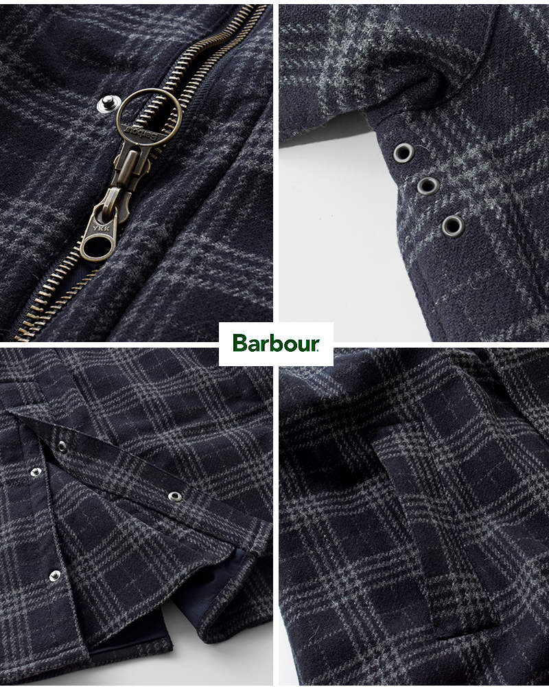 Barbour(バブアー)フレンチウールミドルレングスチェックコート“EXMOOR”242mcag017