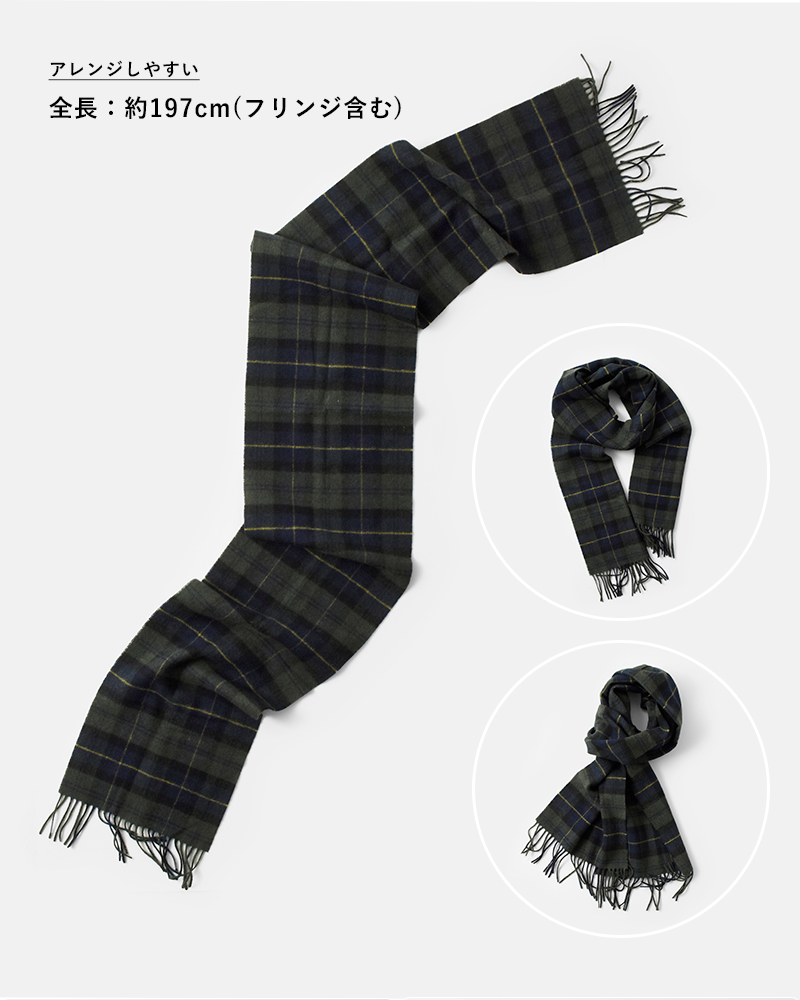 Barbour(バブアー)ラムウールタータンチェックスカーフ“TARTANLAMBSWOOLSCARF”242usc0001