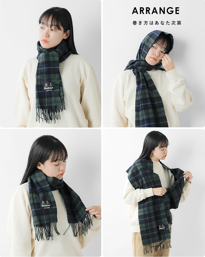 Barbour(バブアー)ラムウールタータンチェックスカーフ“TARTANLAMBSWOOLSCARF”242usc0001