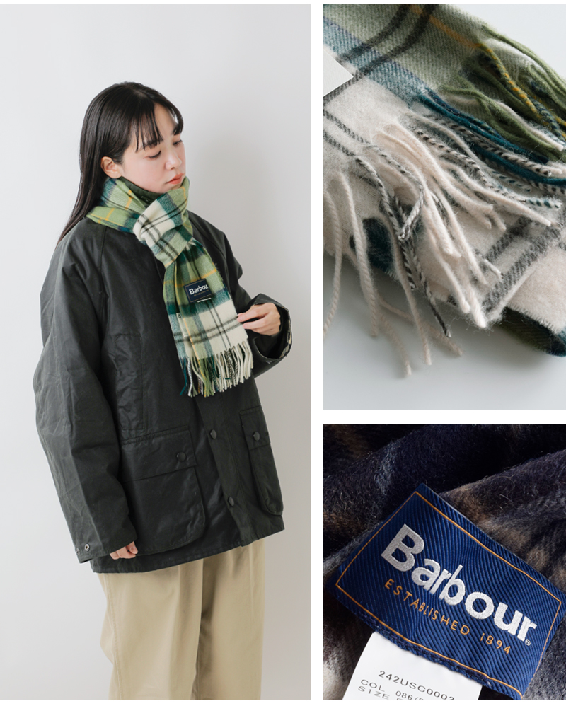 Barbour(バブアー)ラムウールカシミヤタータンチェックスカーフ“WOOLCASHMERETARTANSCARF”242usc0002