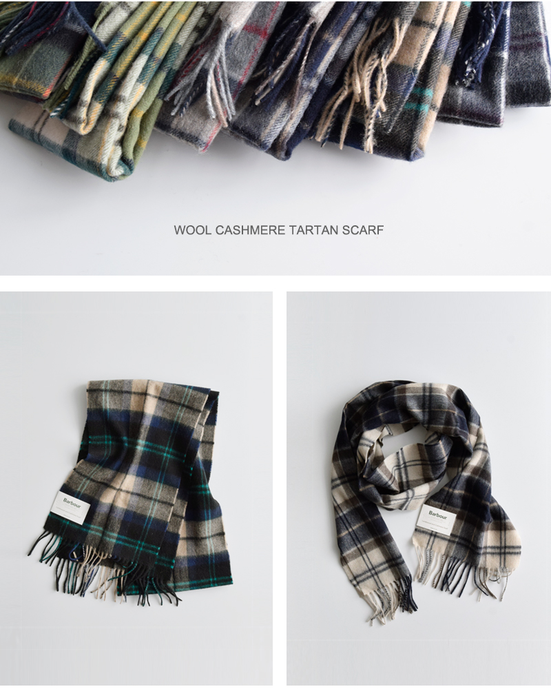 Barbour(バブアー)ラムウールカシミヤタータンチェックスカーフ“WOOLCASHMERETARTANSCARF”242usc0002