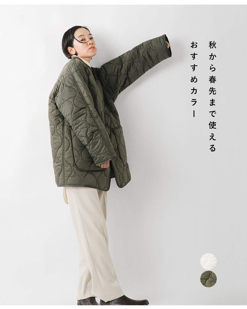 Shinzone(シンゾーン)ノーカラーショートキルティングコート“SHORTQUILTINGCOAT”24amsco07