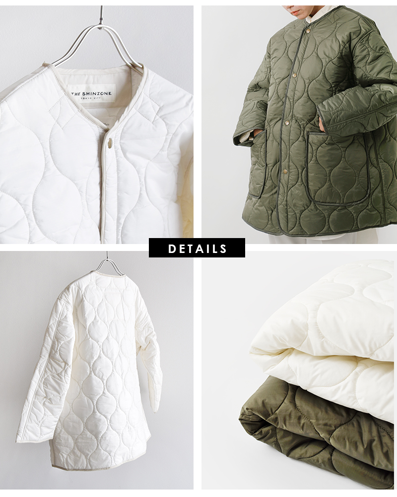 Shinzone(シンゾーン)ノーカラーショートキルティングコート“SHORTQUILTINGCOAT”24amsco07