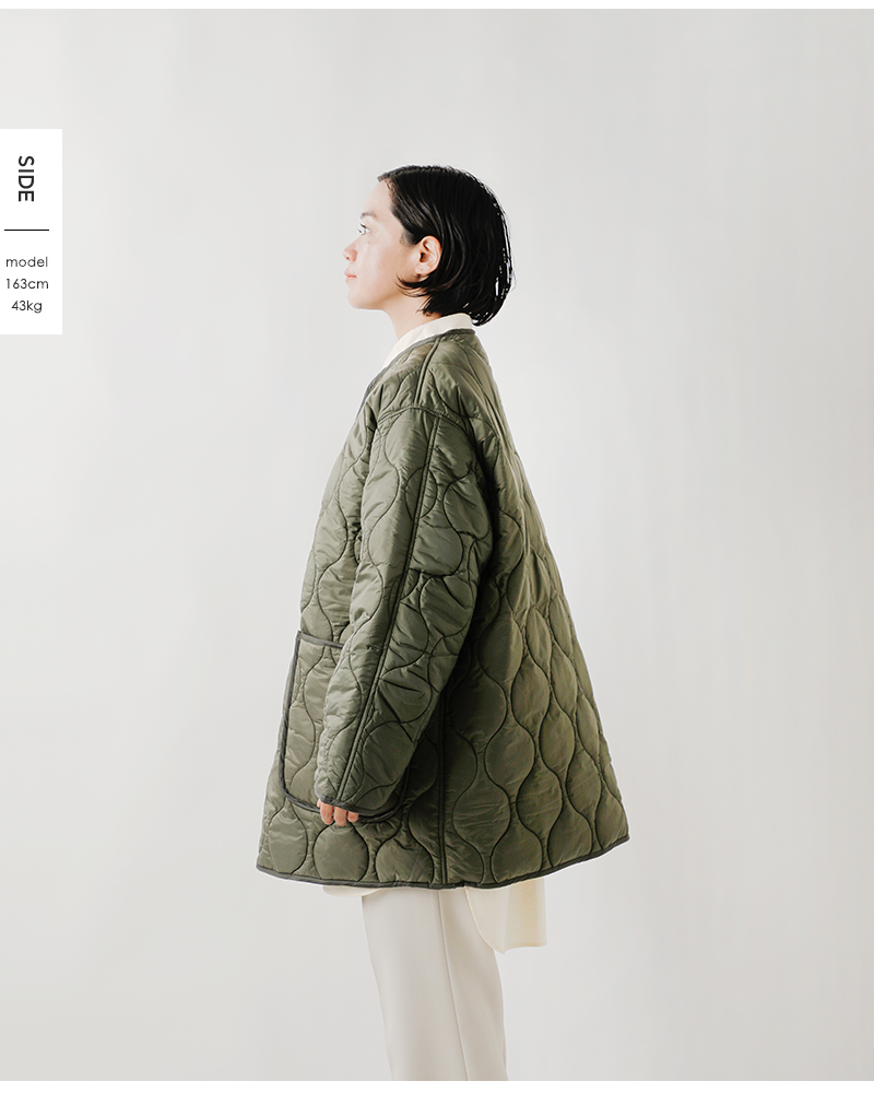 Shinzone(シンゾーン)ノーカラーショートキルティングコート“SHORTQUILTINGCOAT”24amsco07