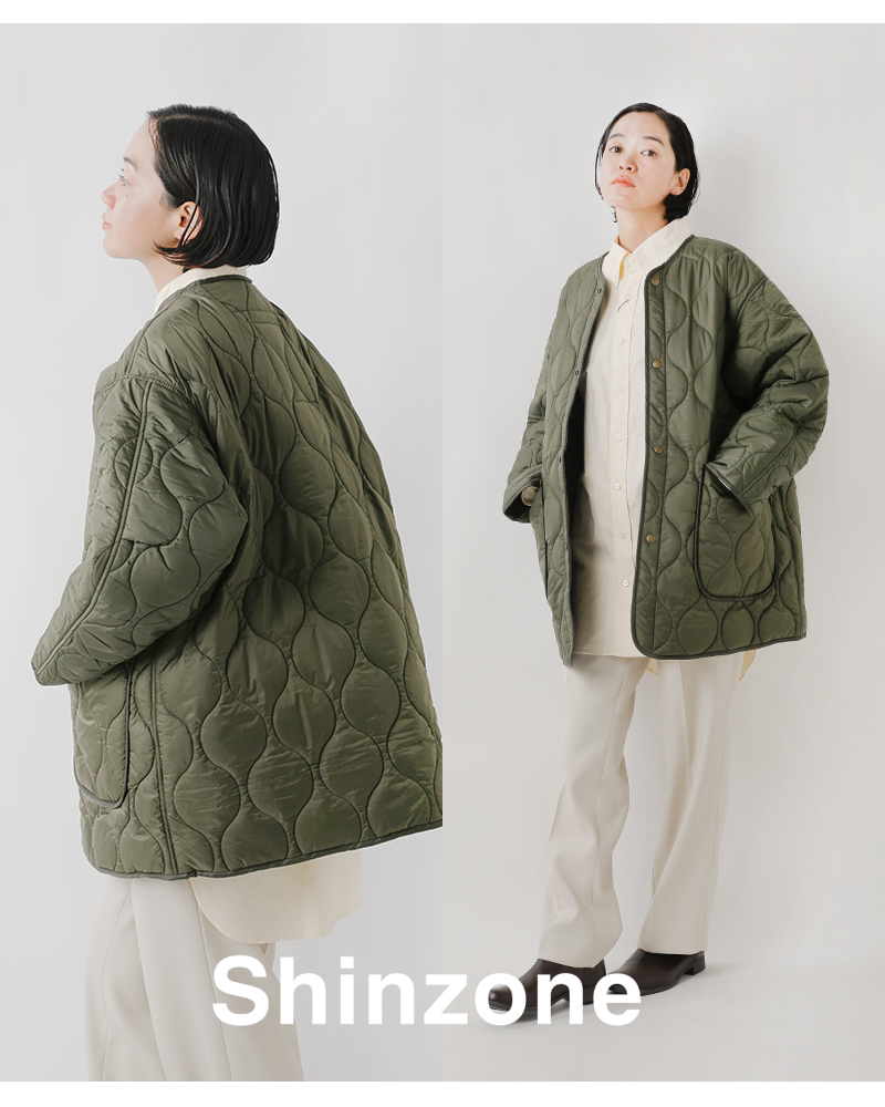 Shinzone(シンゾーン)ノーカラーショートキルティングコート“SHORTQUILTINGCOAT”24amsco07