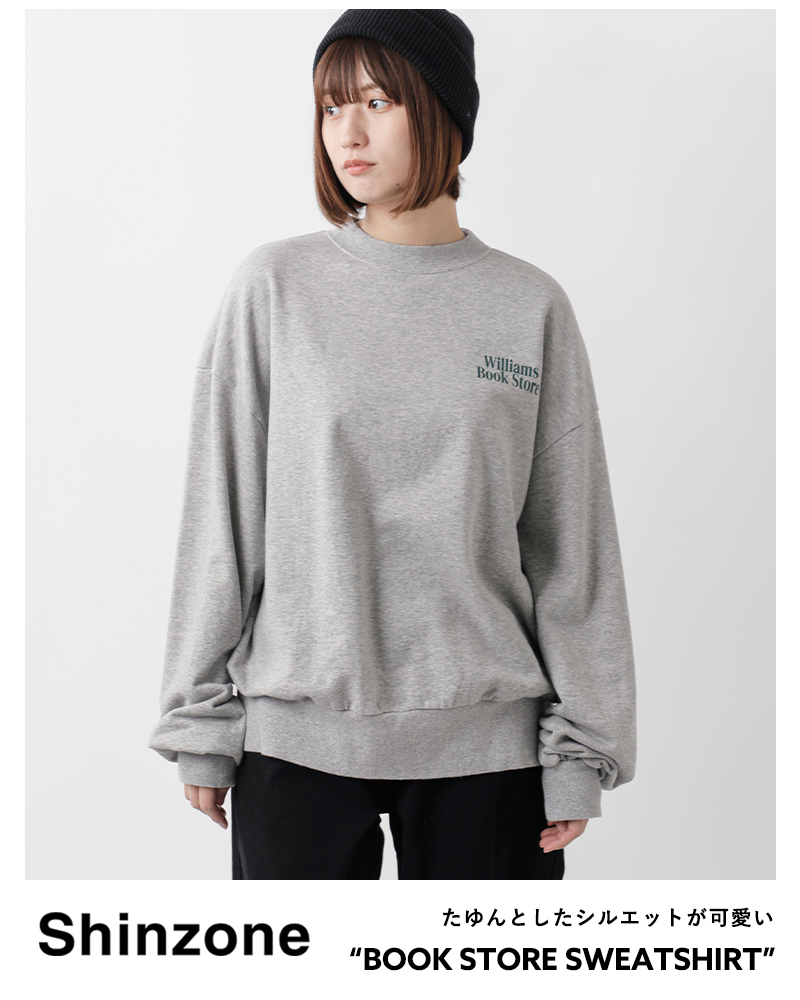 Shinzone(シンゾーン)コットンミニ裏毛スウェットプルオーバー“BOOKSTORESWEATSHIRT”24amscu08