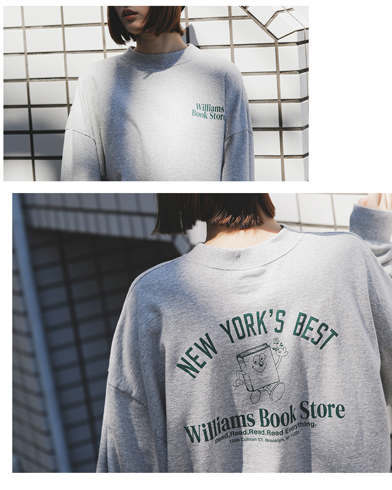 Shinzone(シンゾーン)コットンミニ裏毛スウェットプルオーバー“BOOKSTORESWEATSHIRT”24amscu08