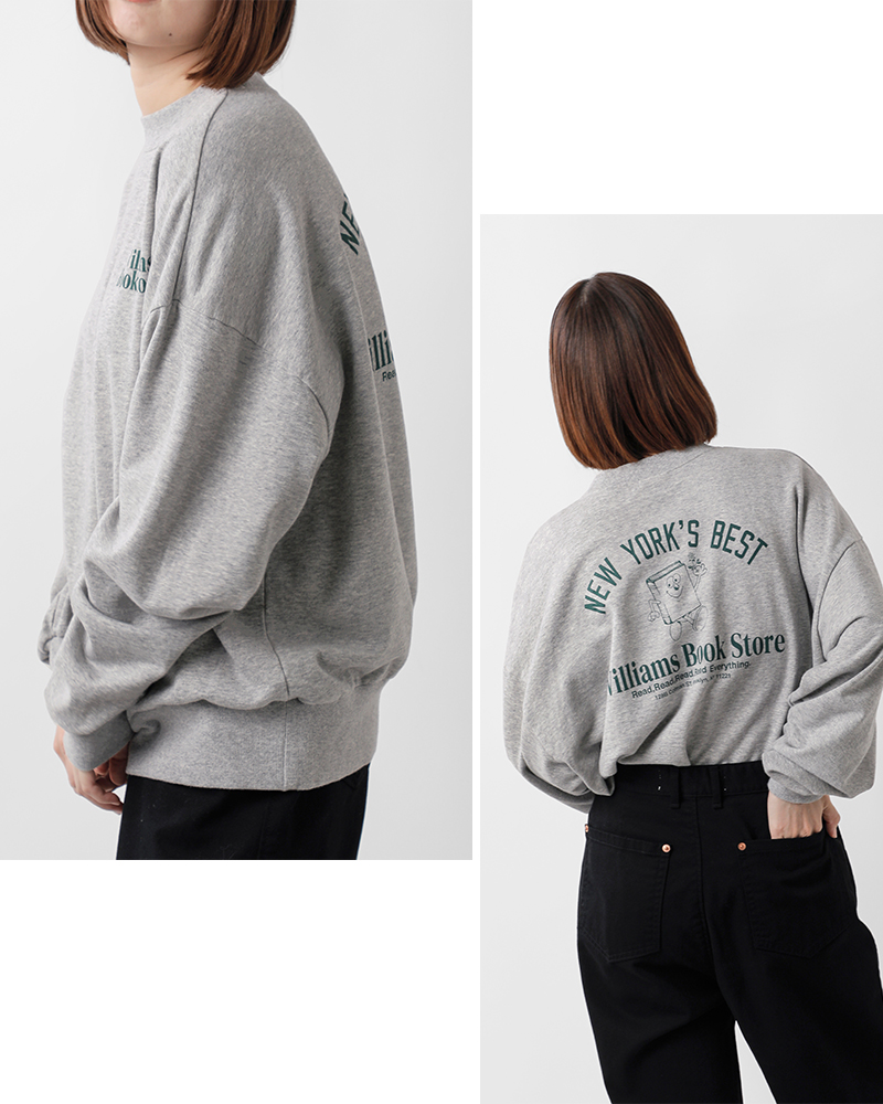 Shinzone(シンゾーン)コットンミニ裏毛スウェットプルオーバー“BOOKSTORESWEATSHIRT”24amscu08