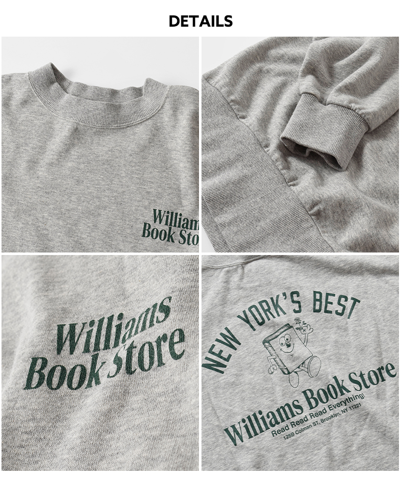 Shinzone(シンゾーン)コットンミニ裏毛スウェットプルオーバー“BOOKSTORESWEATSHIRT”24amscu08