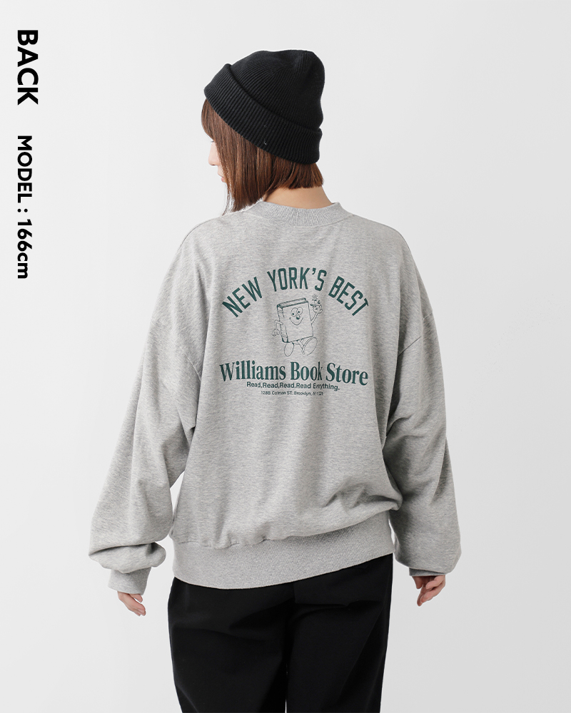 Shinzone(シンゾーン)コットンミニ裏毛スウェットプルオーバー“BOOKSTORESWEATSHIRT”24amscu08