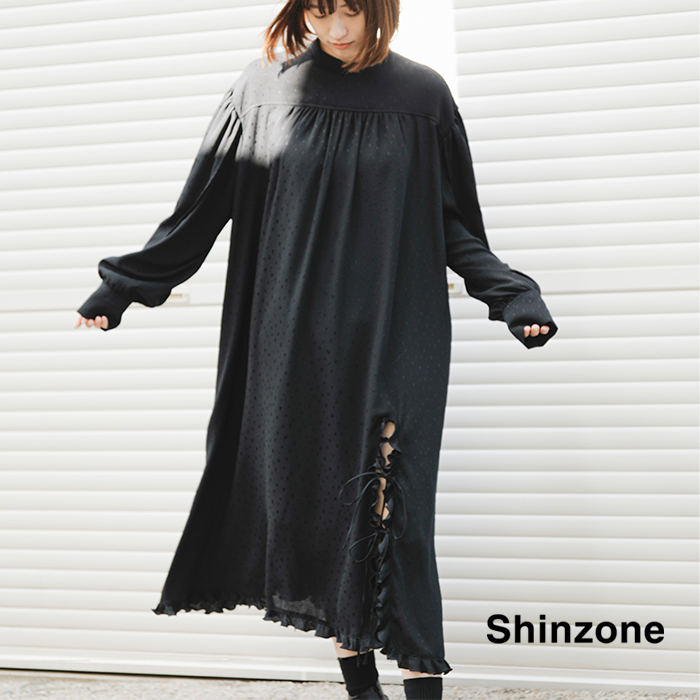 Shinzone(シンゾーン)ドットジャガードドレス“DOTJACQUARDDRESS”24amsop04