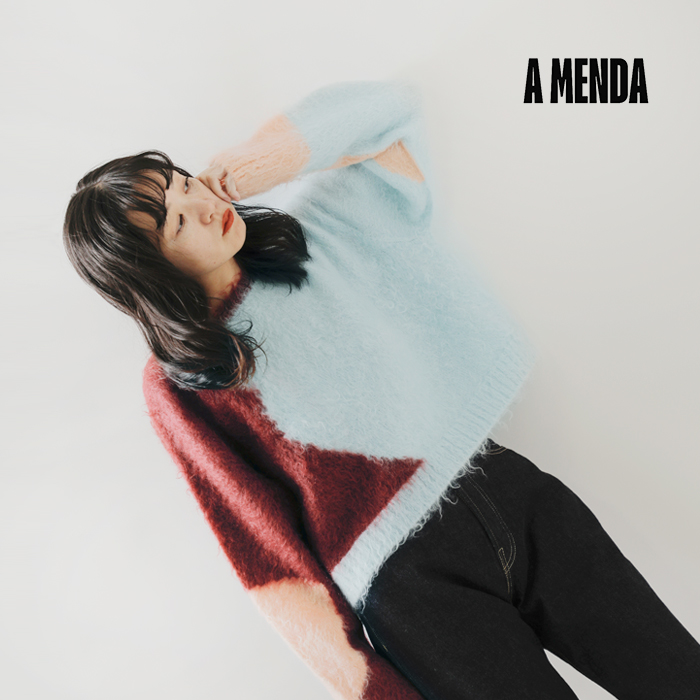 A MENDA(アメンダ)モヘアシャギーニットセーター“Intarsiamohairshaggyknitsweater”24fw-me004