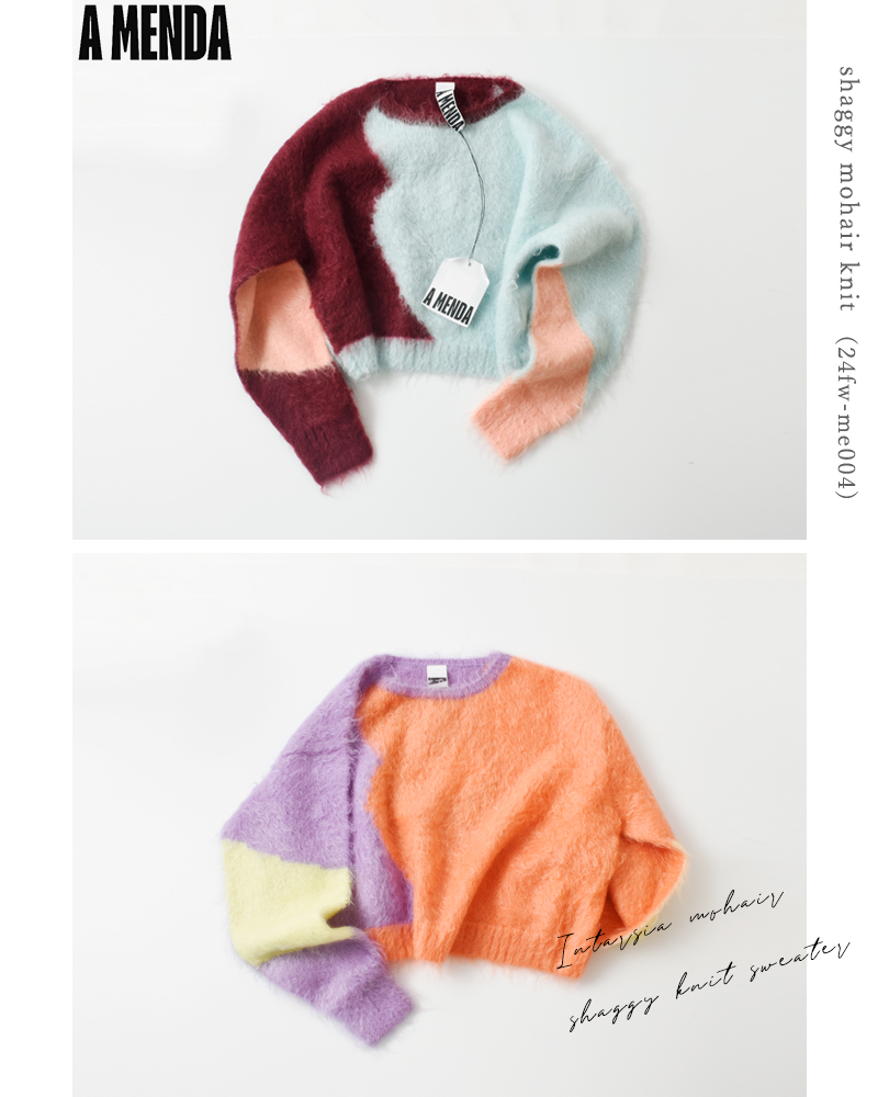 A MENDA(アメンダ)モヘアシャギーニットセーター“Intarsiamohairshaggyknitsweater”24fw-me004